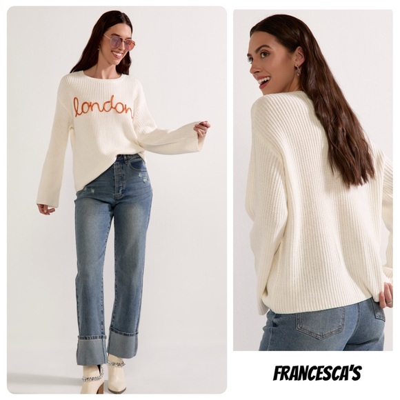 New Francesca’s London 3D Stitch Pullover Sweater - Picture 1 of 5